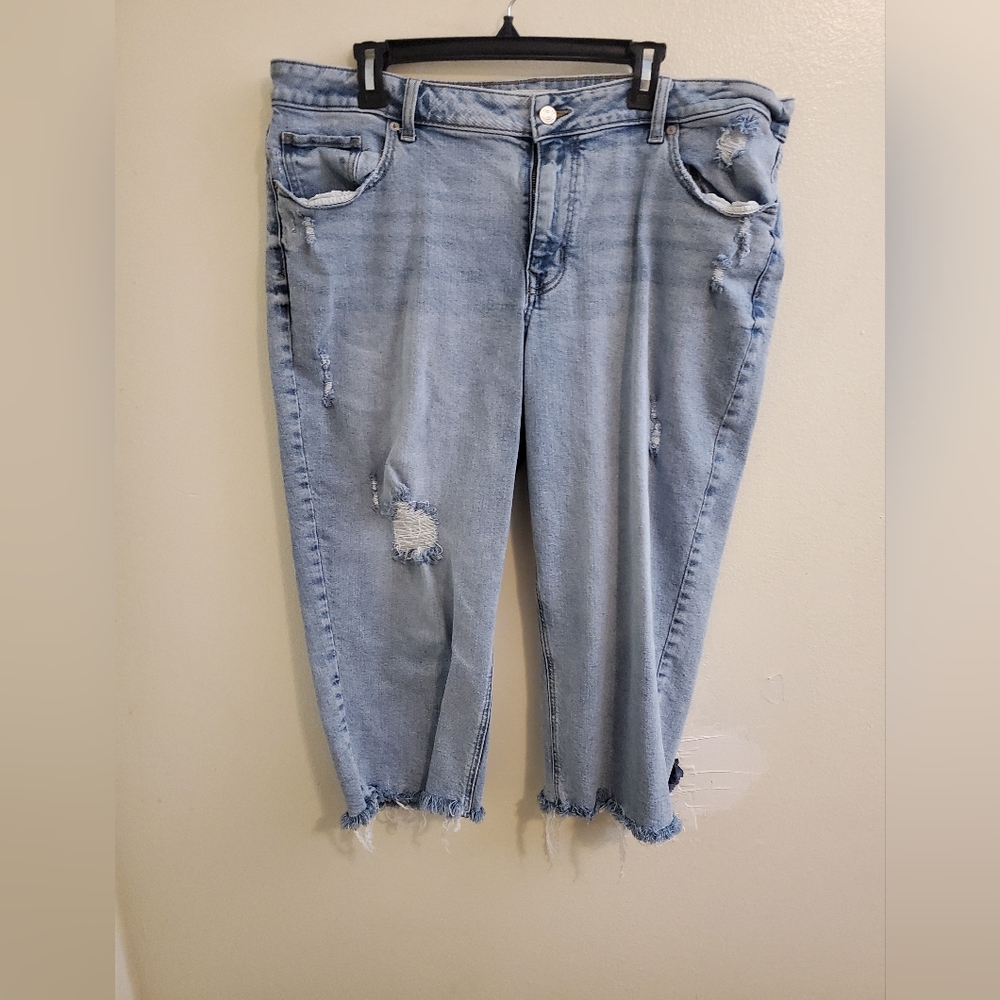 Aa Maurices light blue long jean shorts